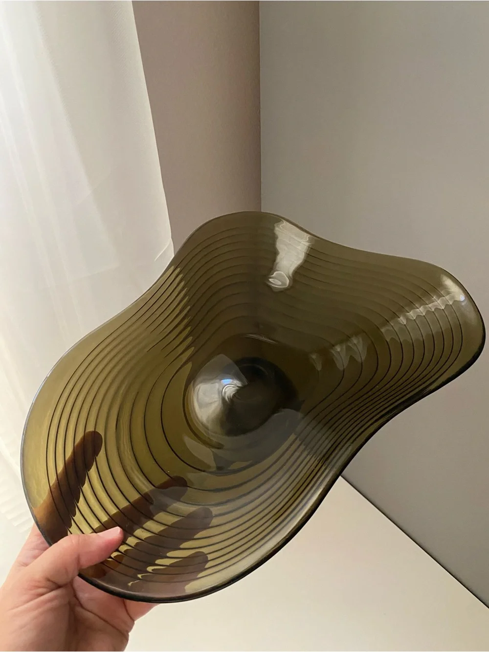 IKEA HÄCKPOPPEL decorative bowl with base brown, 24 cm pedestal bowl